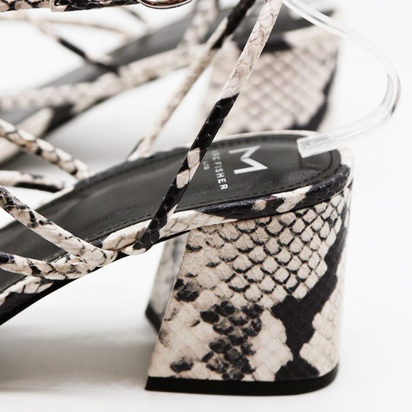 Marc Fisher LTD Nakita Strappy Sandals 9.5 Python Snake Leather Minimalist $150 - Picture 8 of 15
